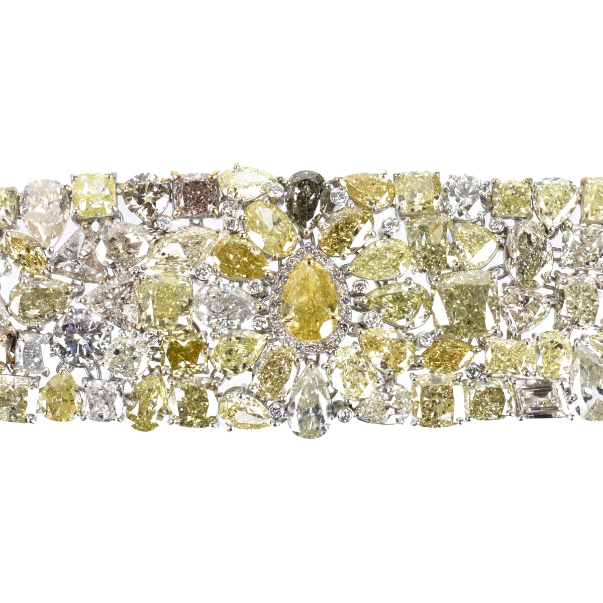 GIA Fancy Multi-color Diamond and 18K Bracelet