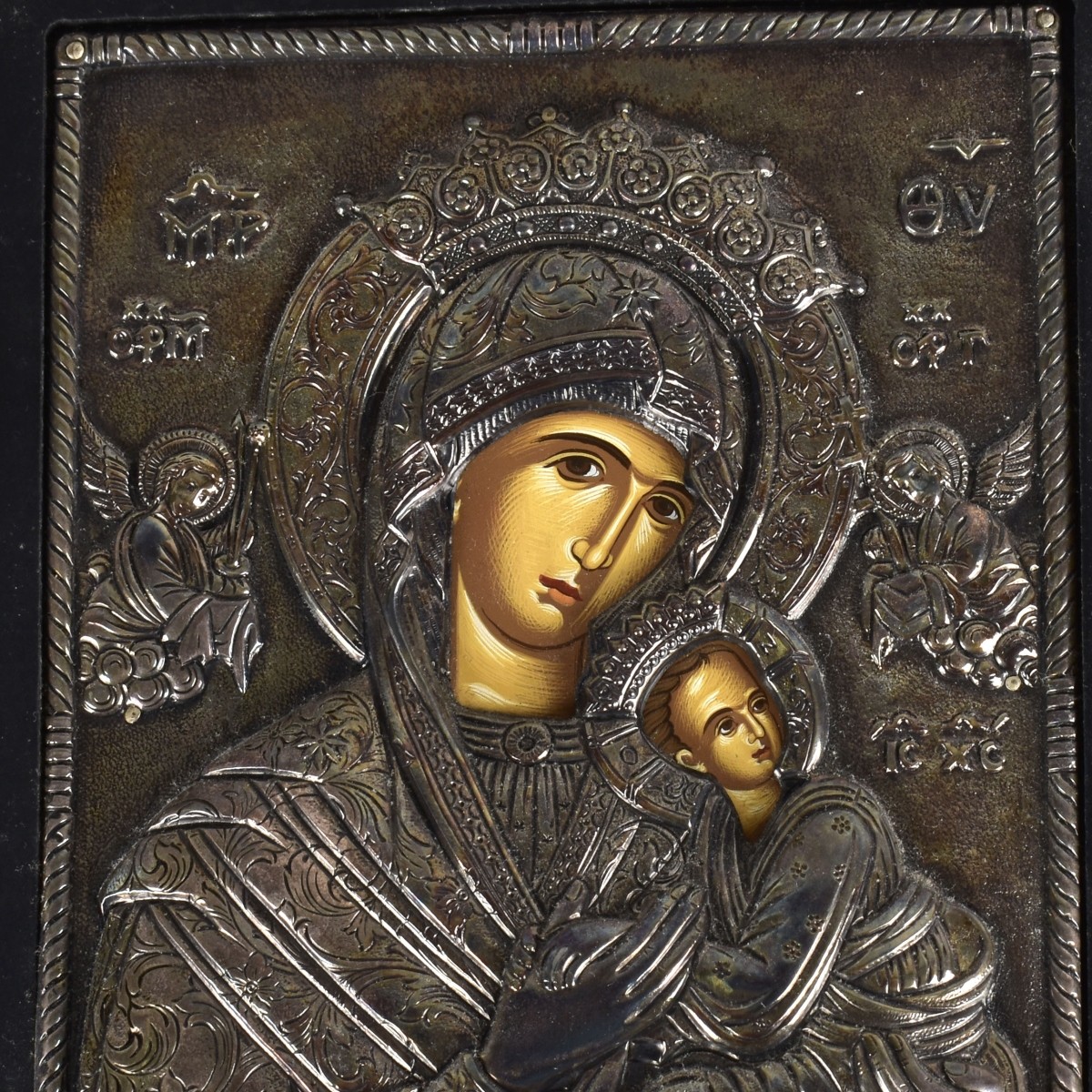 Two Russian Sterling Religious Icons