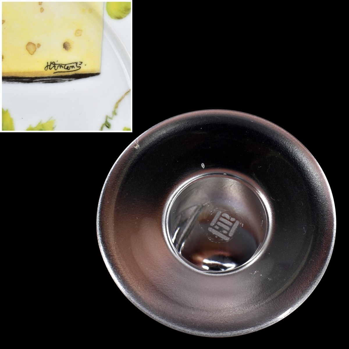 Riedel Crystal Wine & Rochard Porcelain Cheese Set