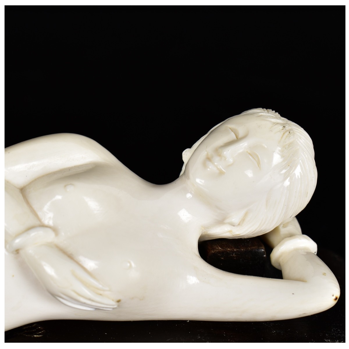 Antique Chinese Carved Reclining Nude
