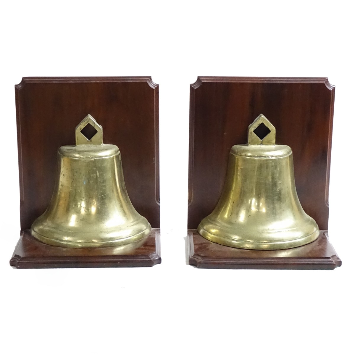 Pair Brass Bell Bookends