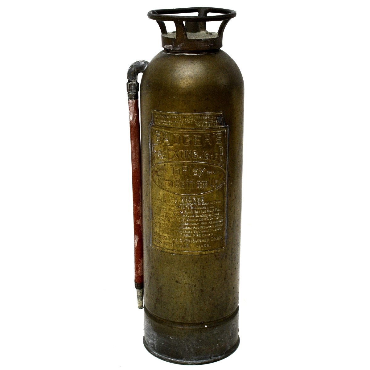 Antique Badger's Brass Fire Extinguisher