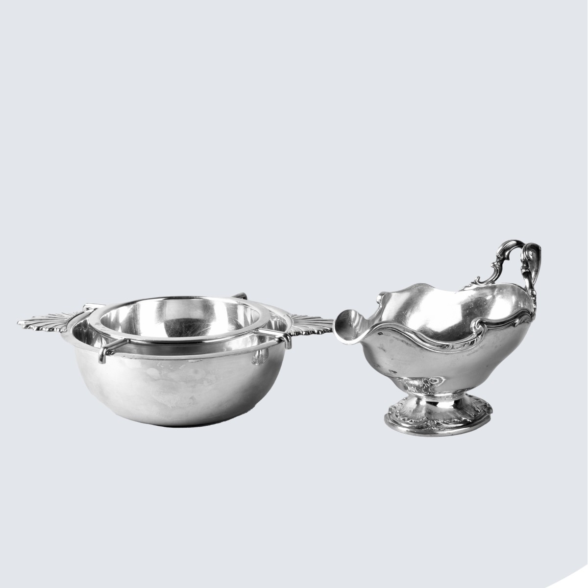 Grouping of Two Silverplated Serving Pieces