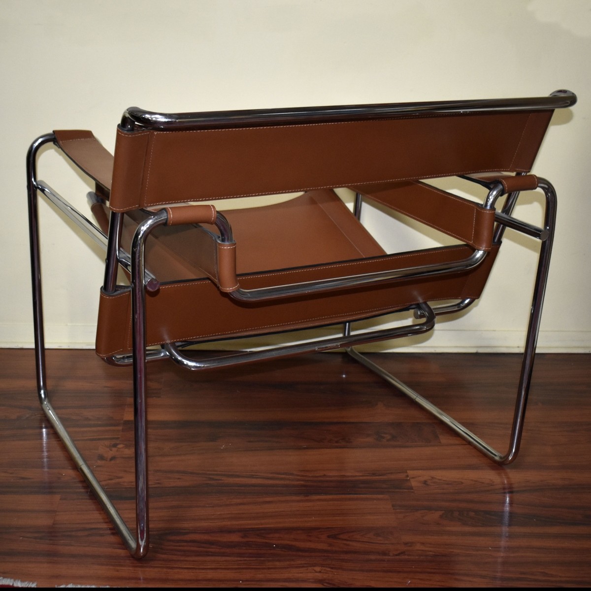 Pr Knoll Wassily Chrome and Leather Lounge Chairs