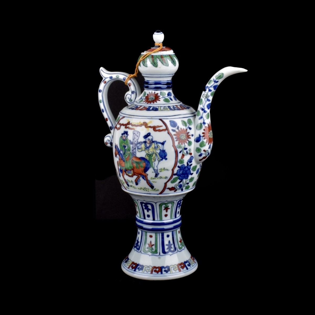 Chinese Doucai Style Porcelain Signed Teapot
