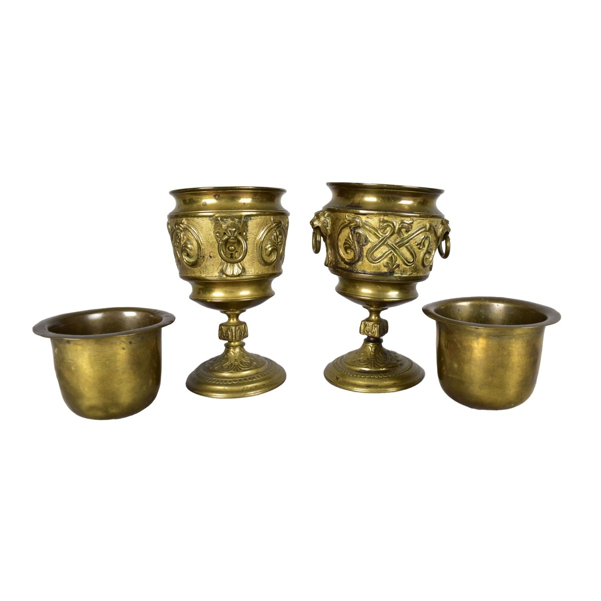Five Vintage Brass Desk Tableware