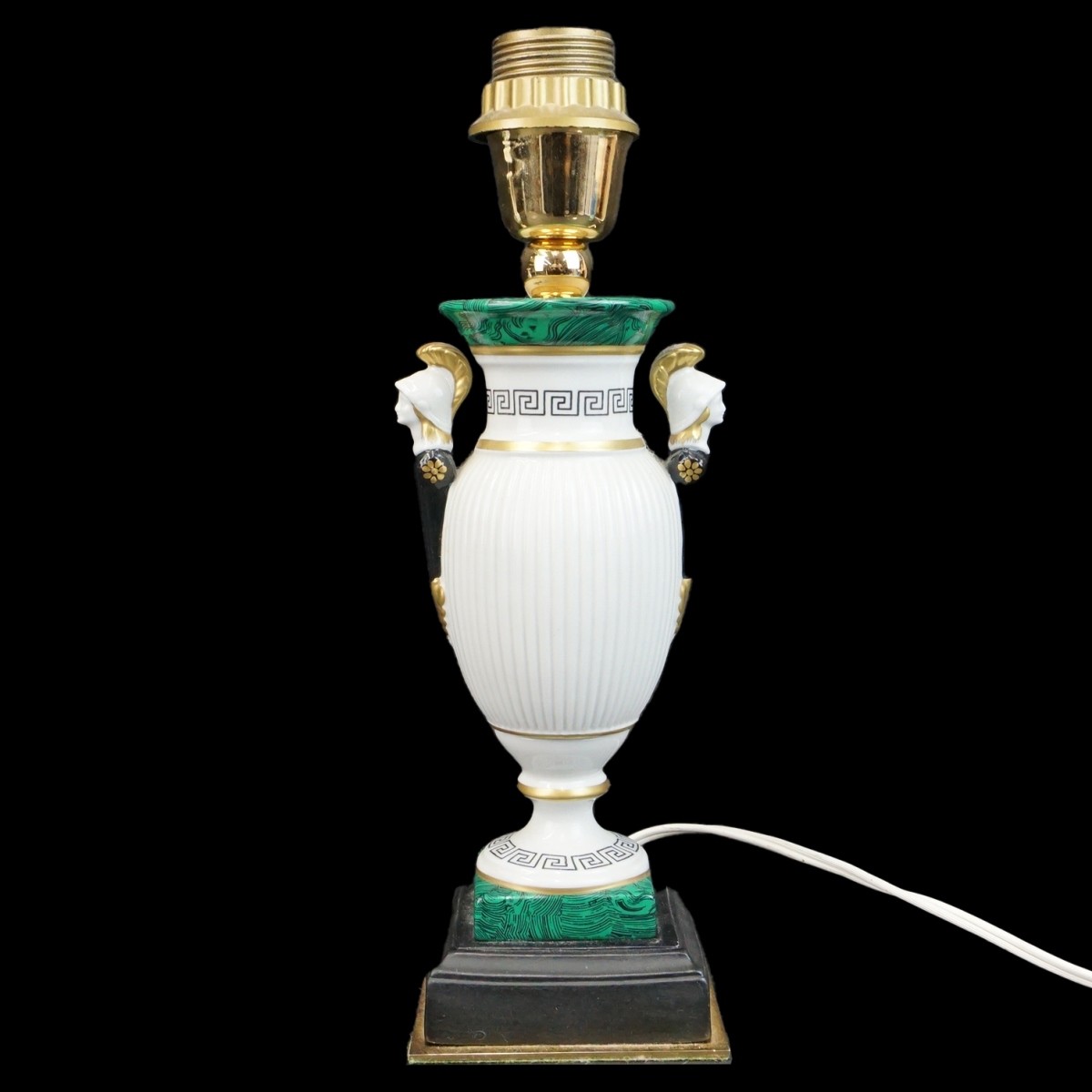 2Pcs Old Paris Porcelain Vase & Neoclassical Lamp
