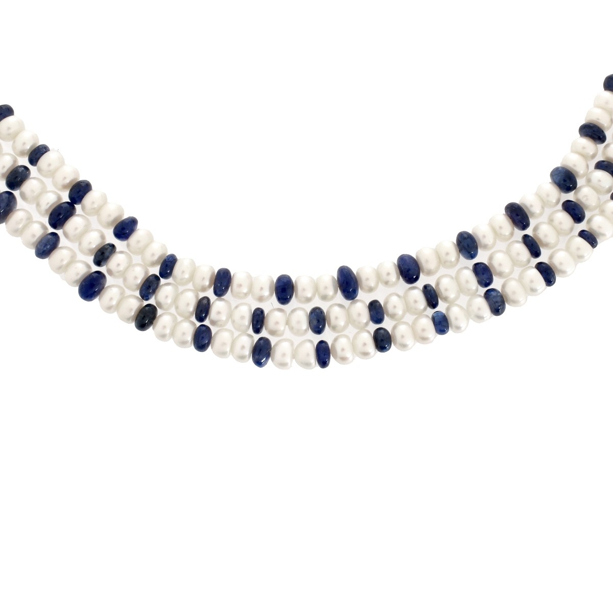 Sapphire, Pearl and 14K Necklace