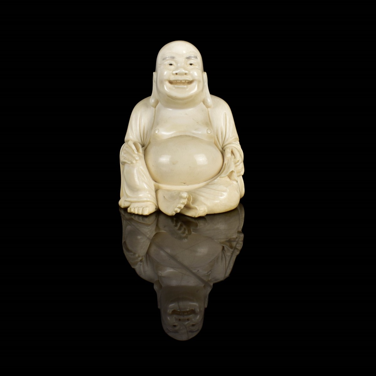 Antique Chinese Happy Buddha Figurine