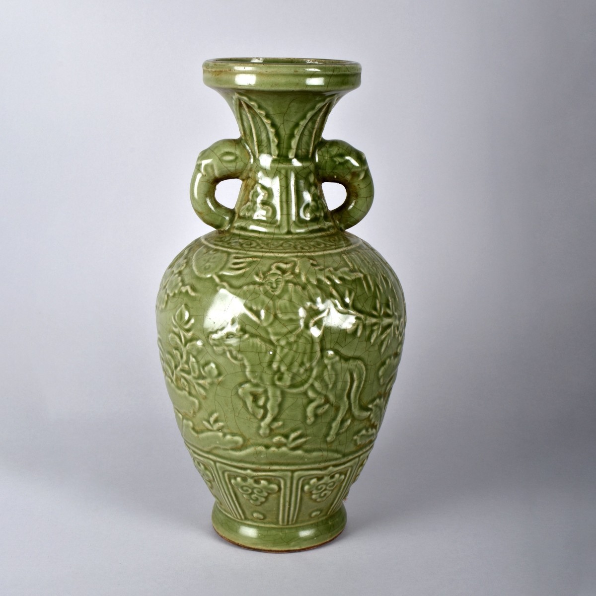 Large Chinese Green Celadon Porcelain Vase