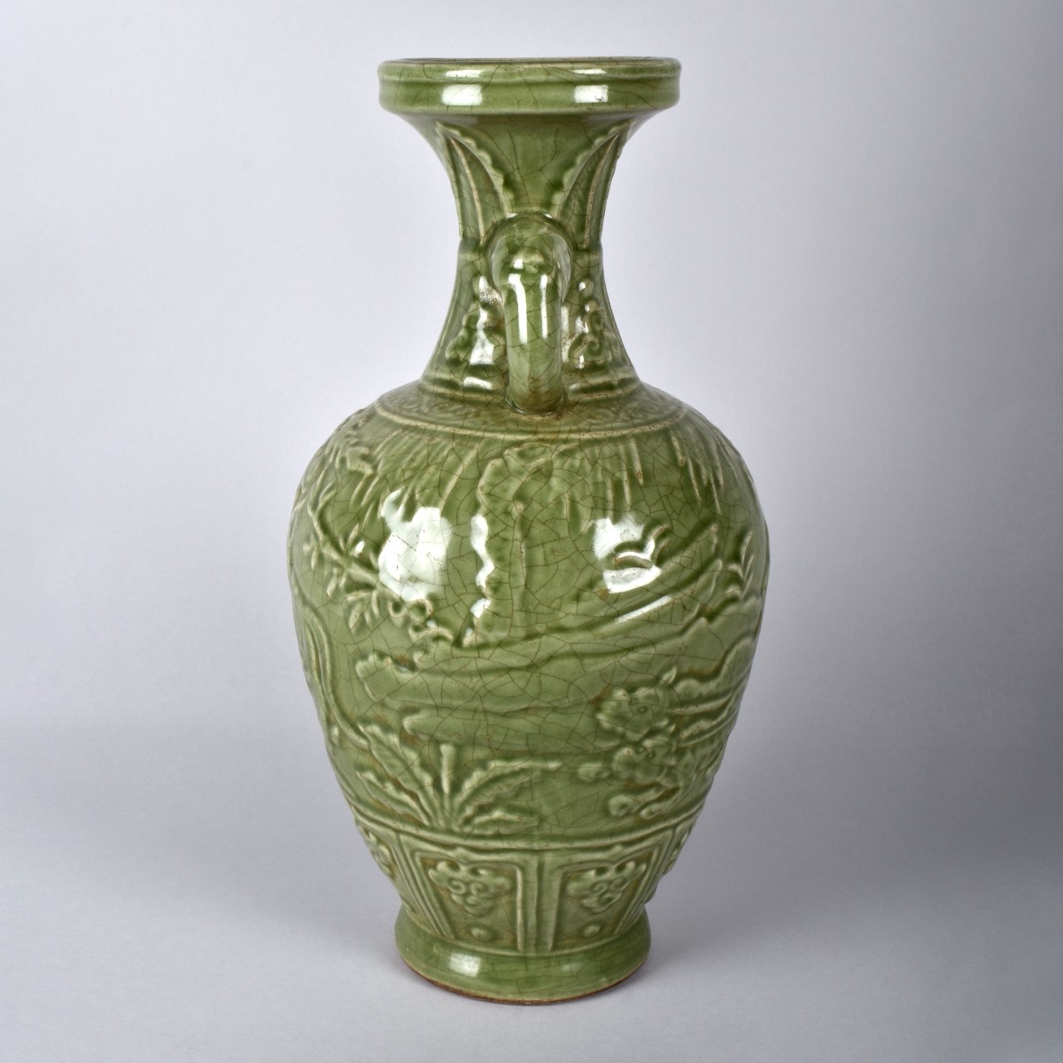 Large Chinese Green Celadon Porcelain Vase