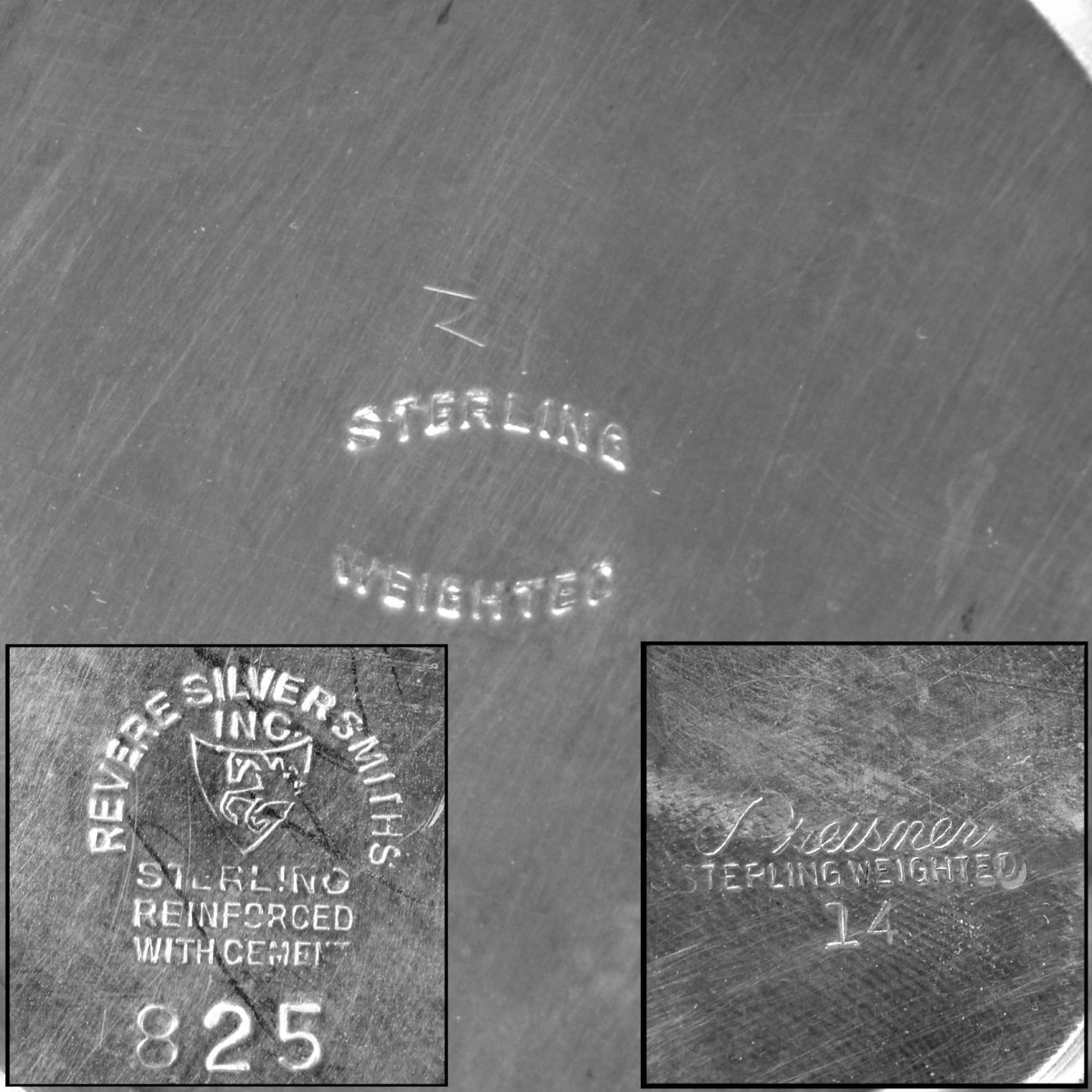 Five Vintage Weighted Sterling Tableware