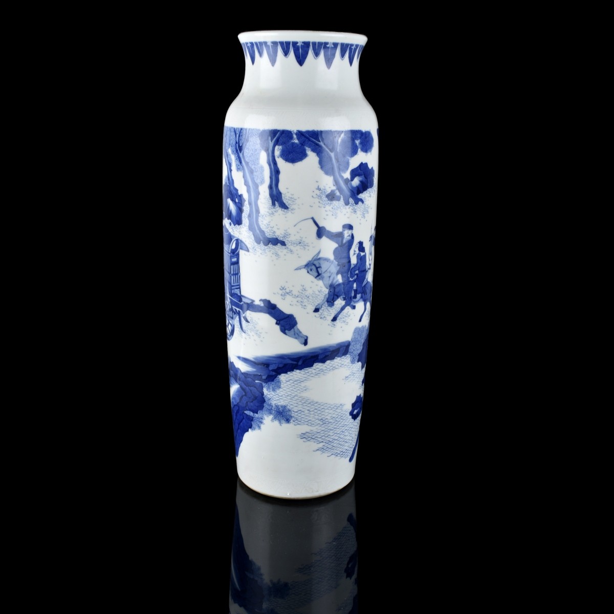 Lg Chinese Blue and White Porcelain Vase