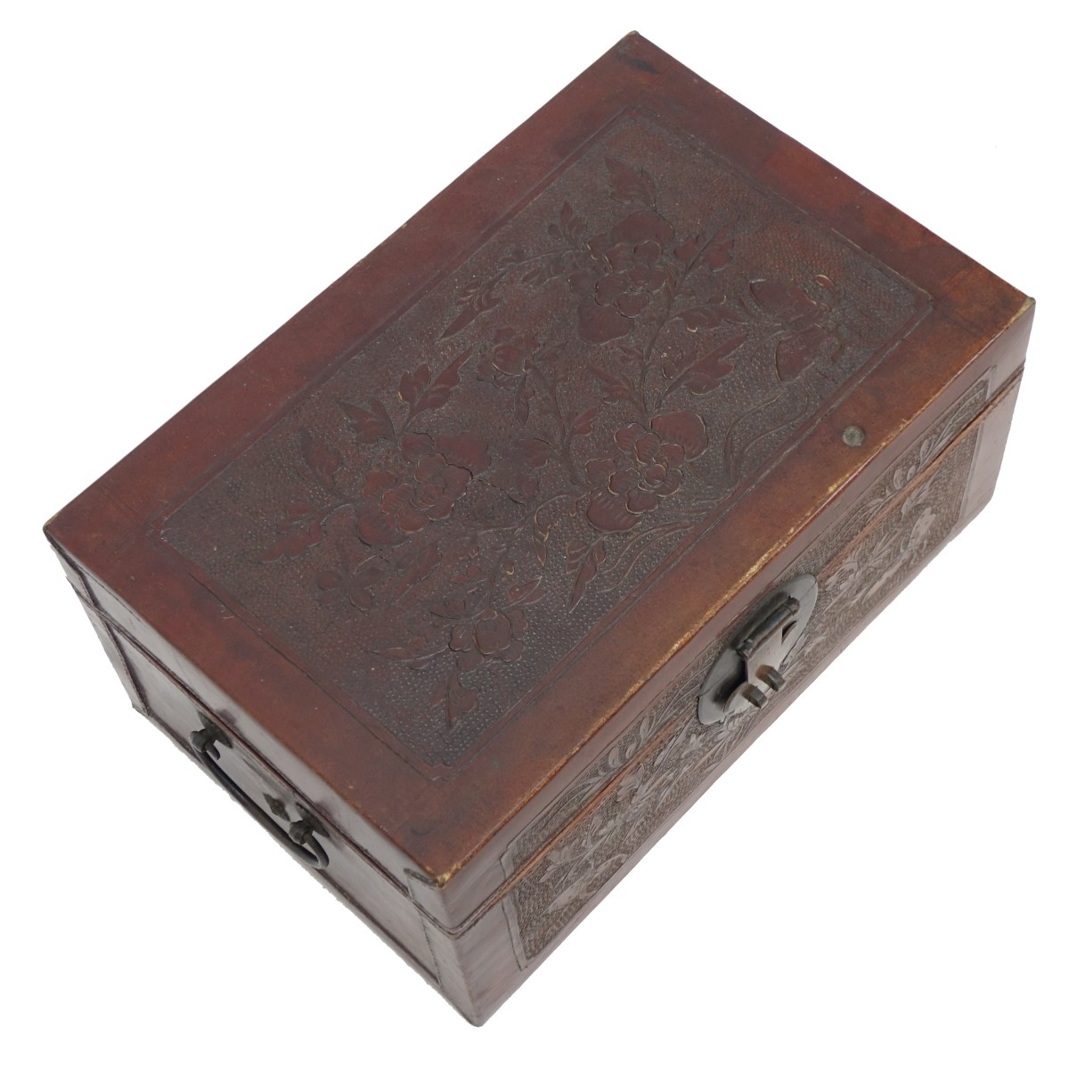 Chinese Tooled Leather Trunk