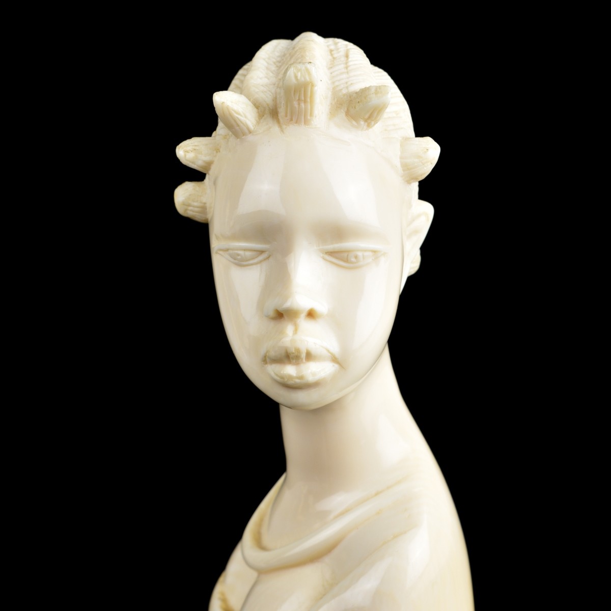 Antique African Carved Bust of a Woman