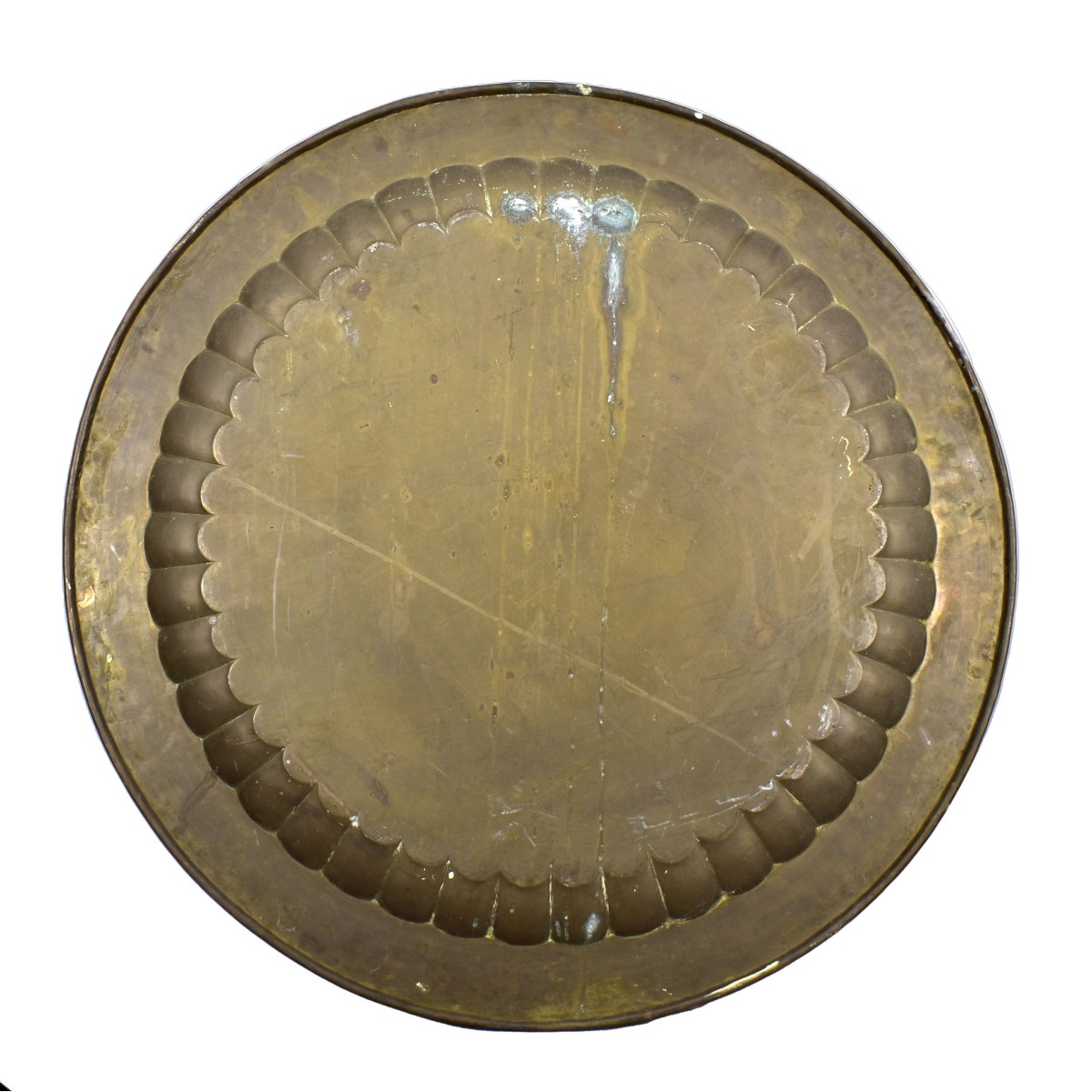 Large Indian Etched Brass Charger