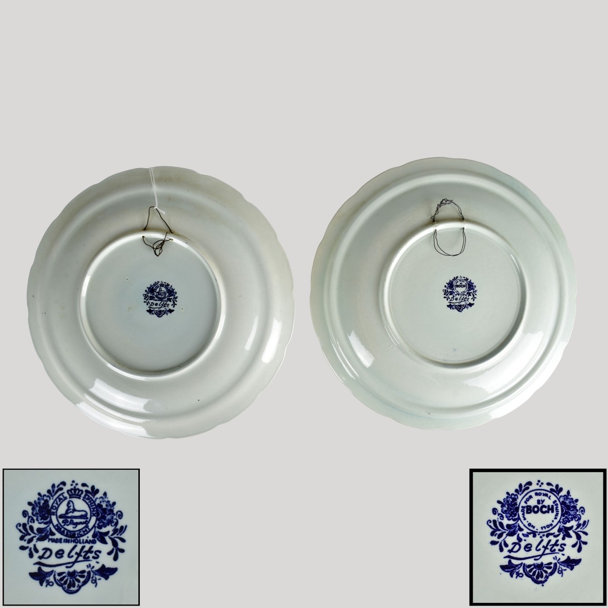 Two Large Delft Porcelain Chargers