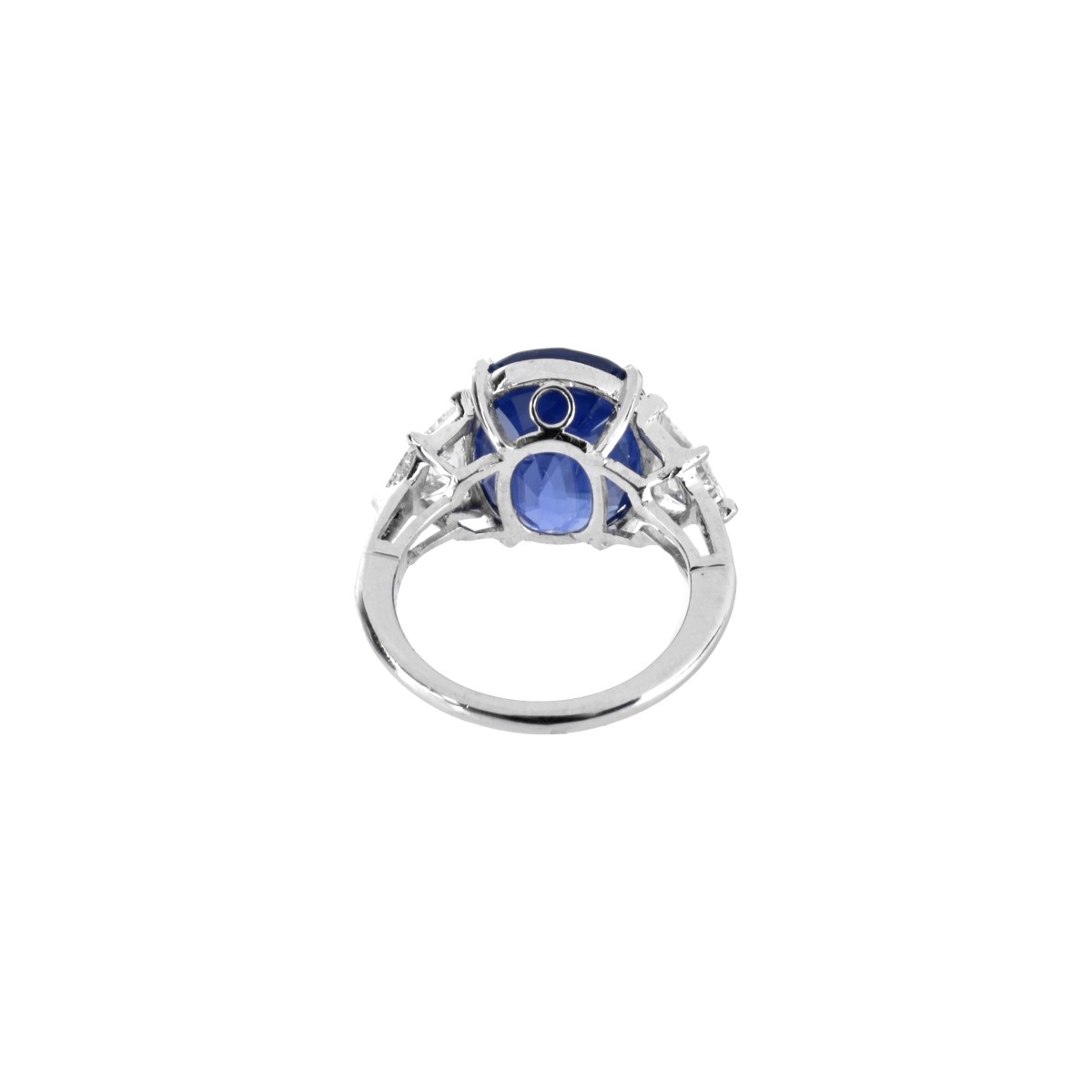 Sapphire, Diamond and Platinum Ring