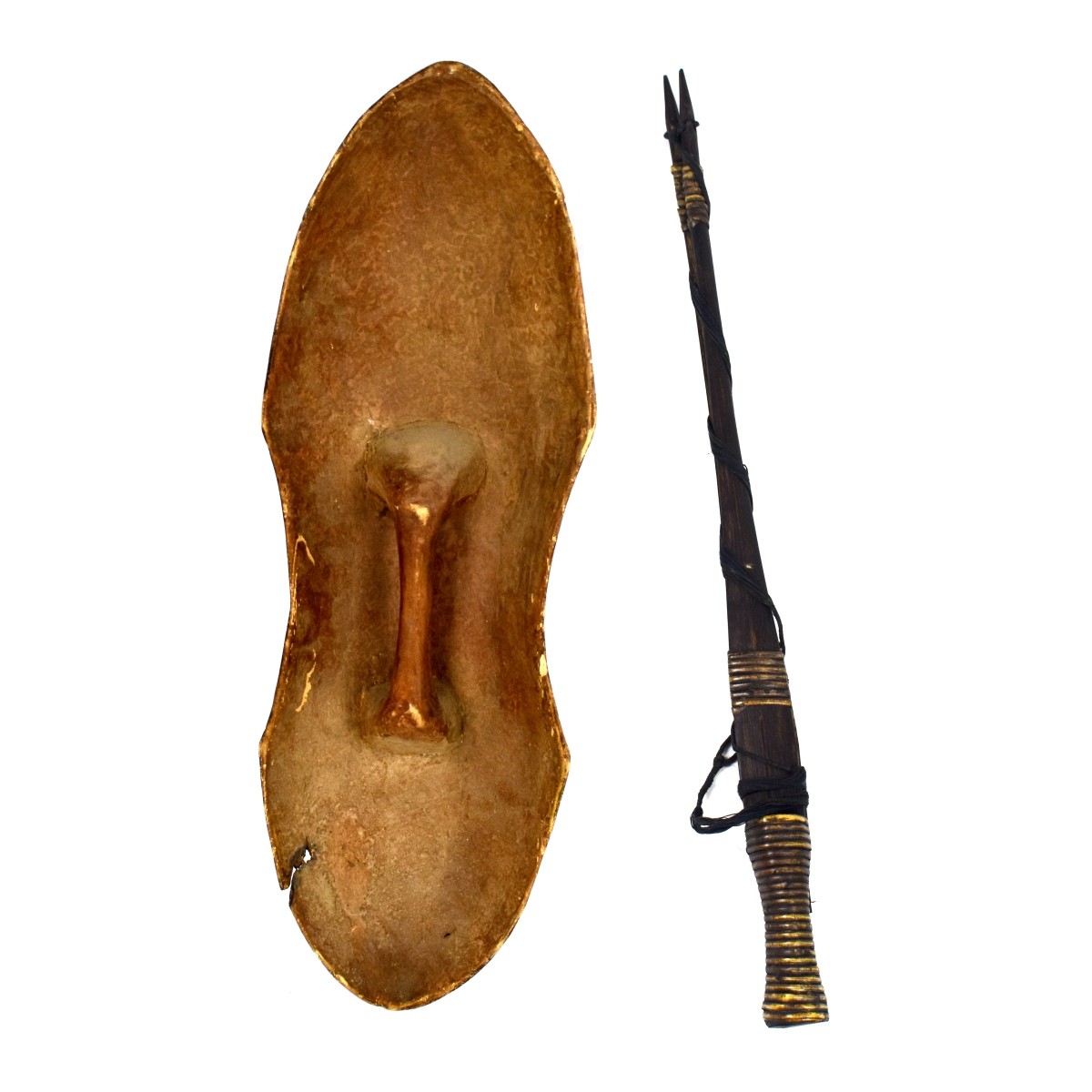 African Songye Shield and Spear