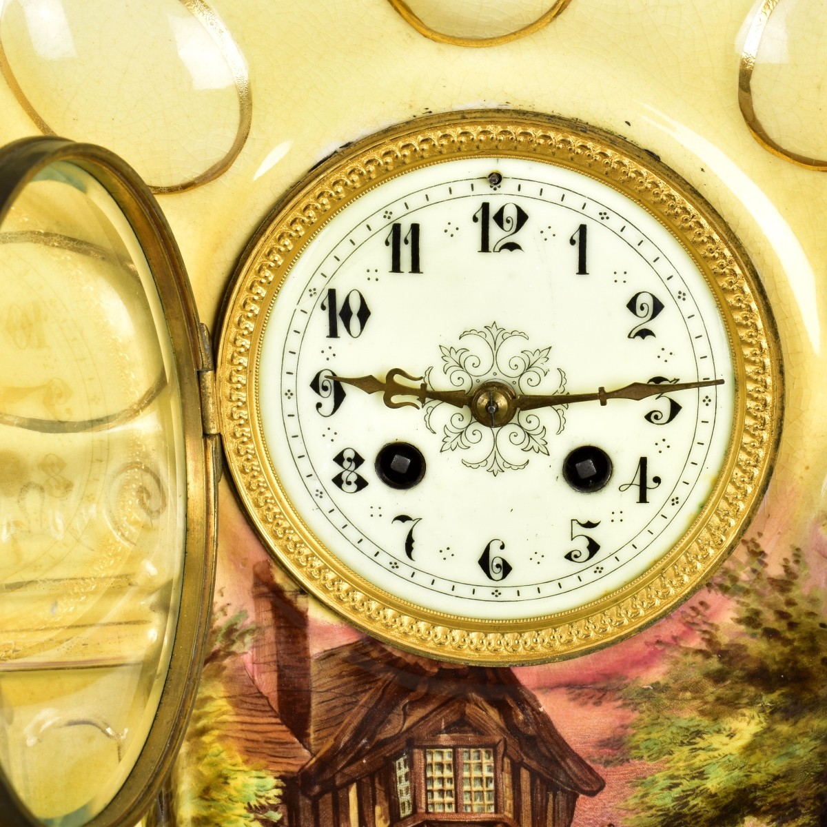 Antique Hand Painted Mantle Clock