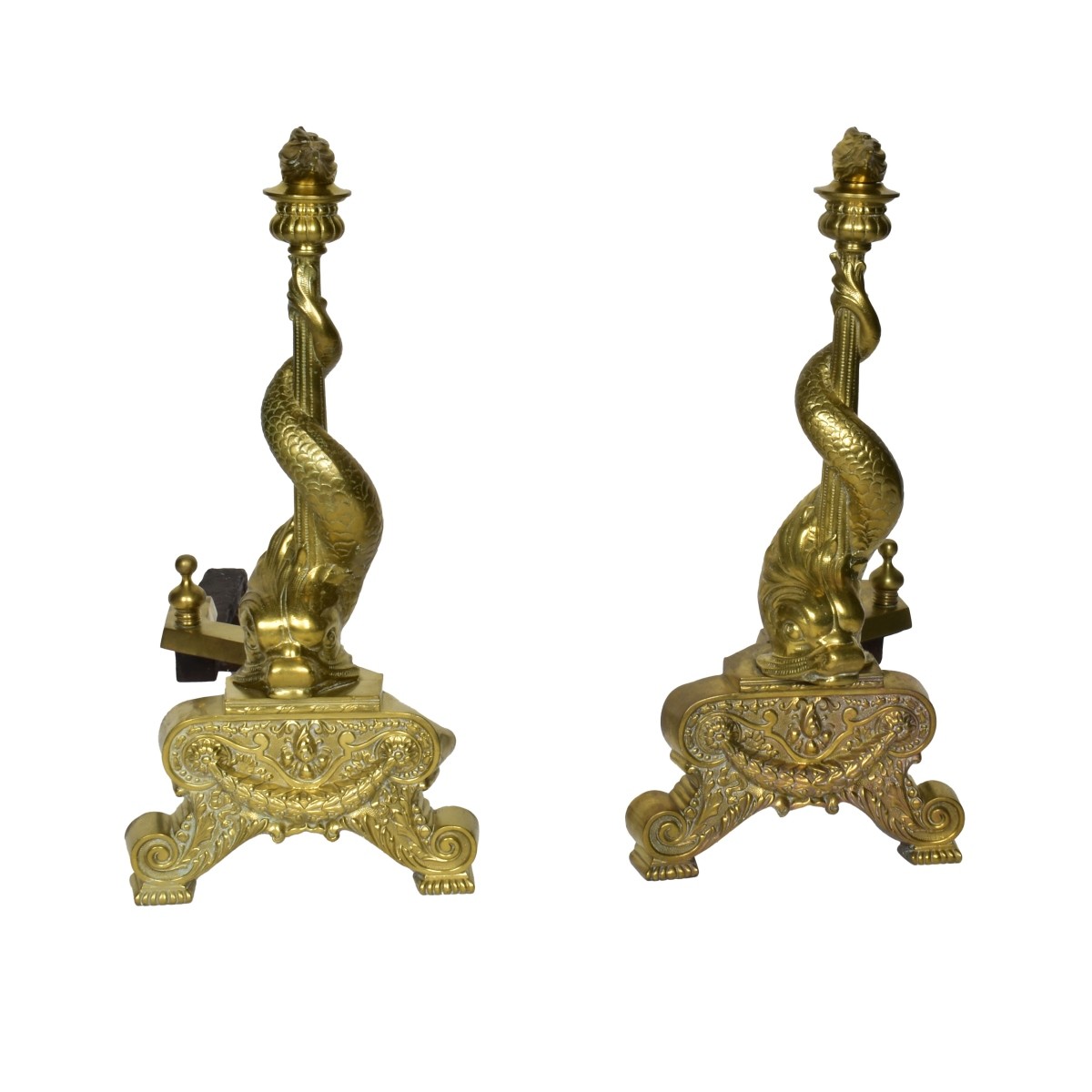 Pair of 19th C. Empire Style Chenets