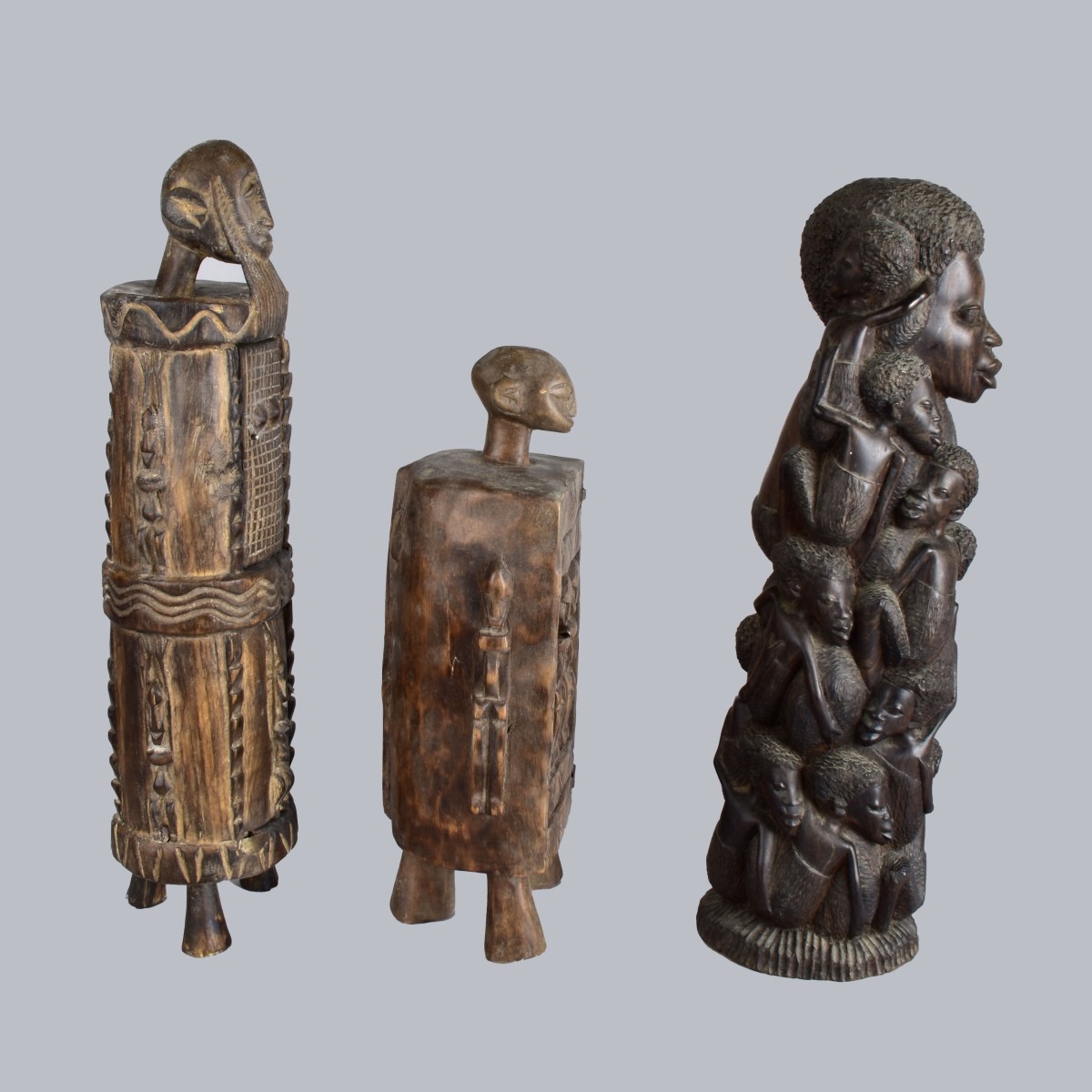 Three African Large Carvings