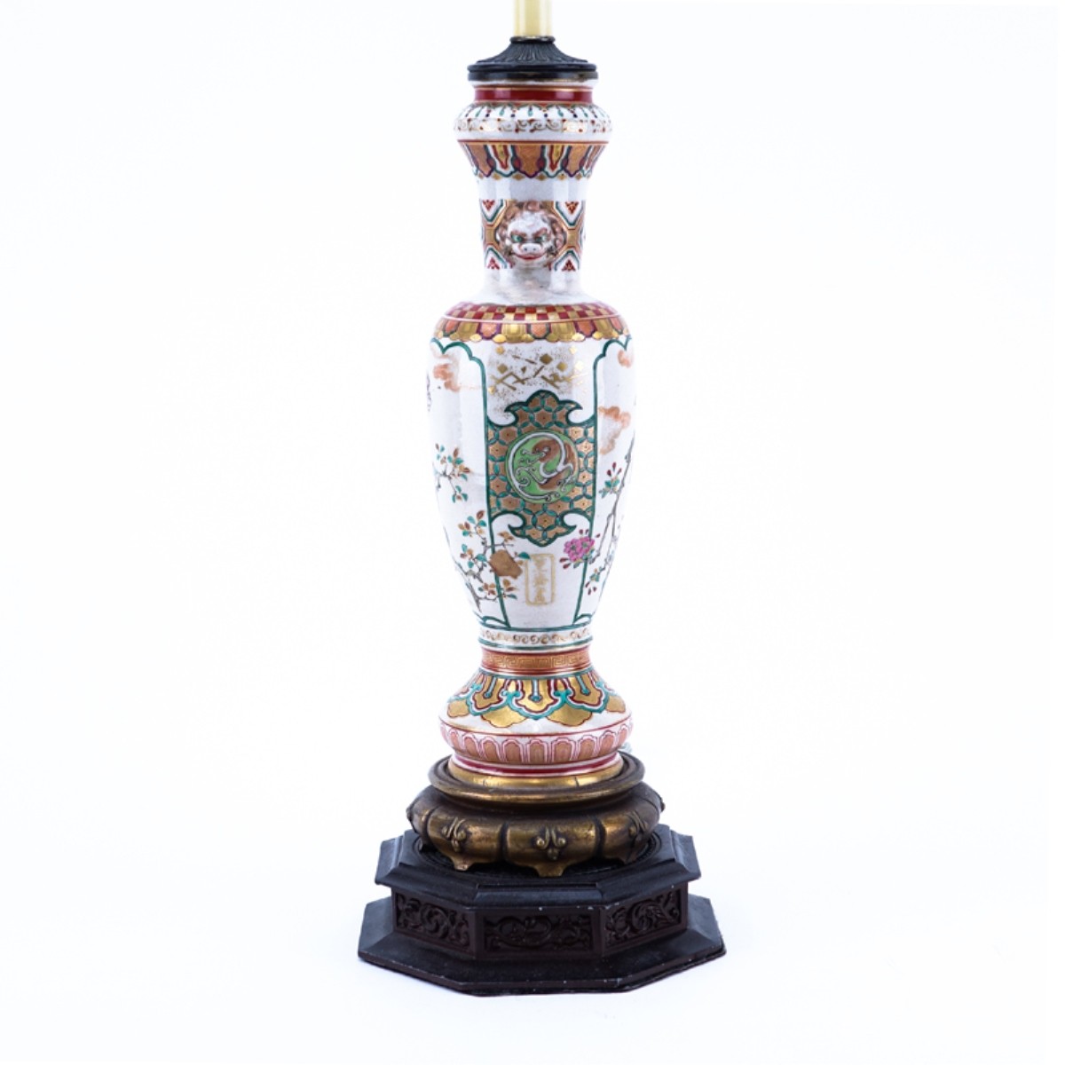 Antique Satsuma Porcelain Lamp