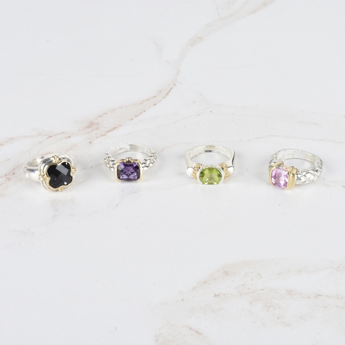 Gemstone, 18K and Silver Rings