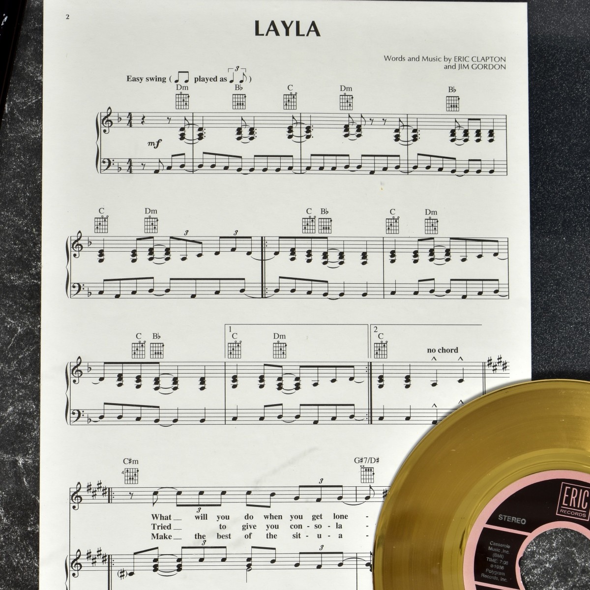 Eric Clapton Layla Gold Record