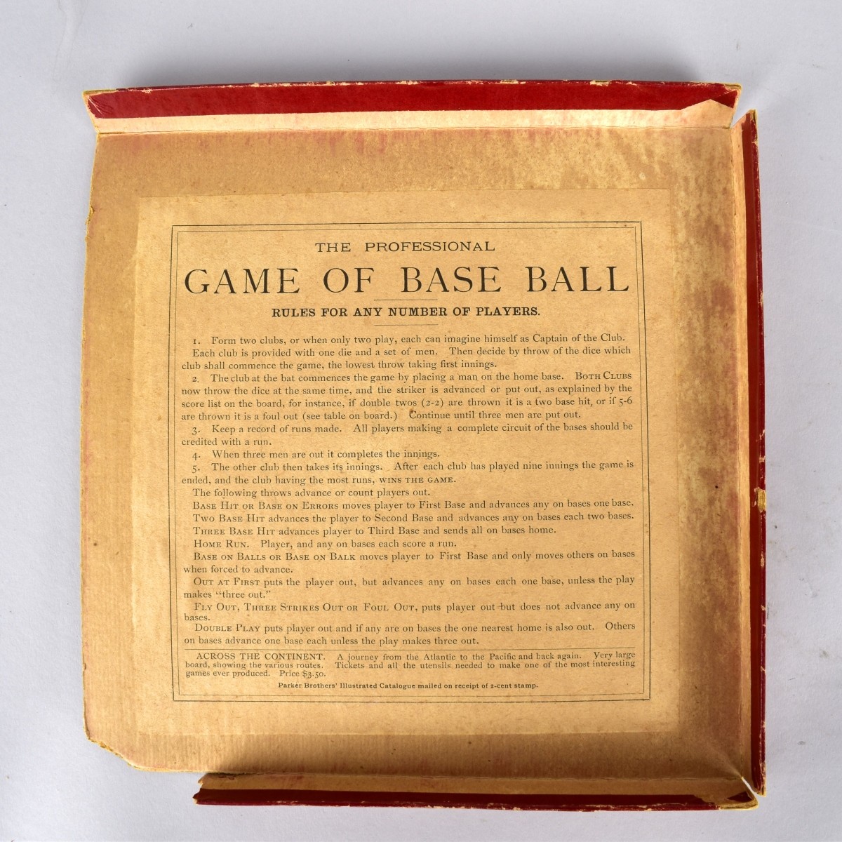 The Professional Game Of Base Ball Parker Bros.