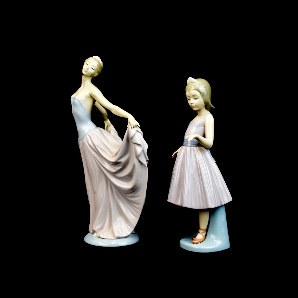 2 Lladro Figurines Dancer Woman and Dance
