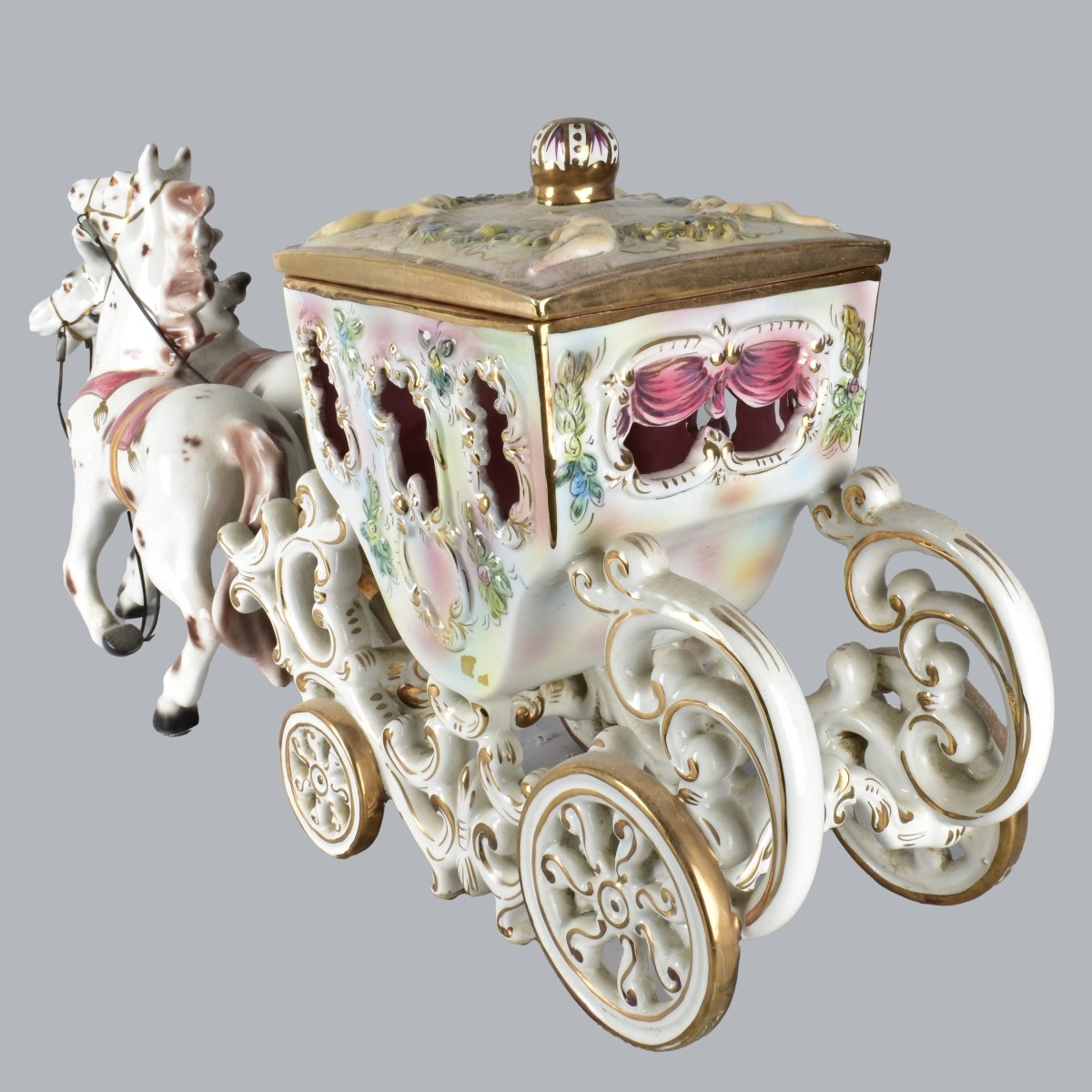 Capodimonte Horse and Carriage Group