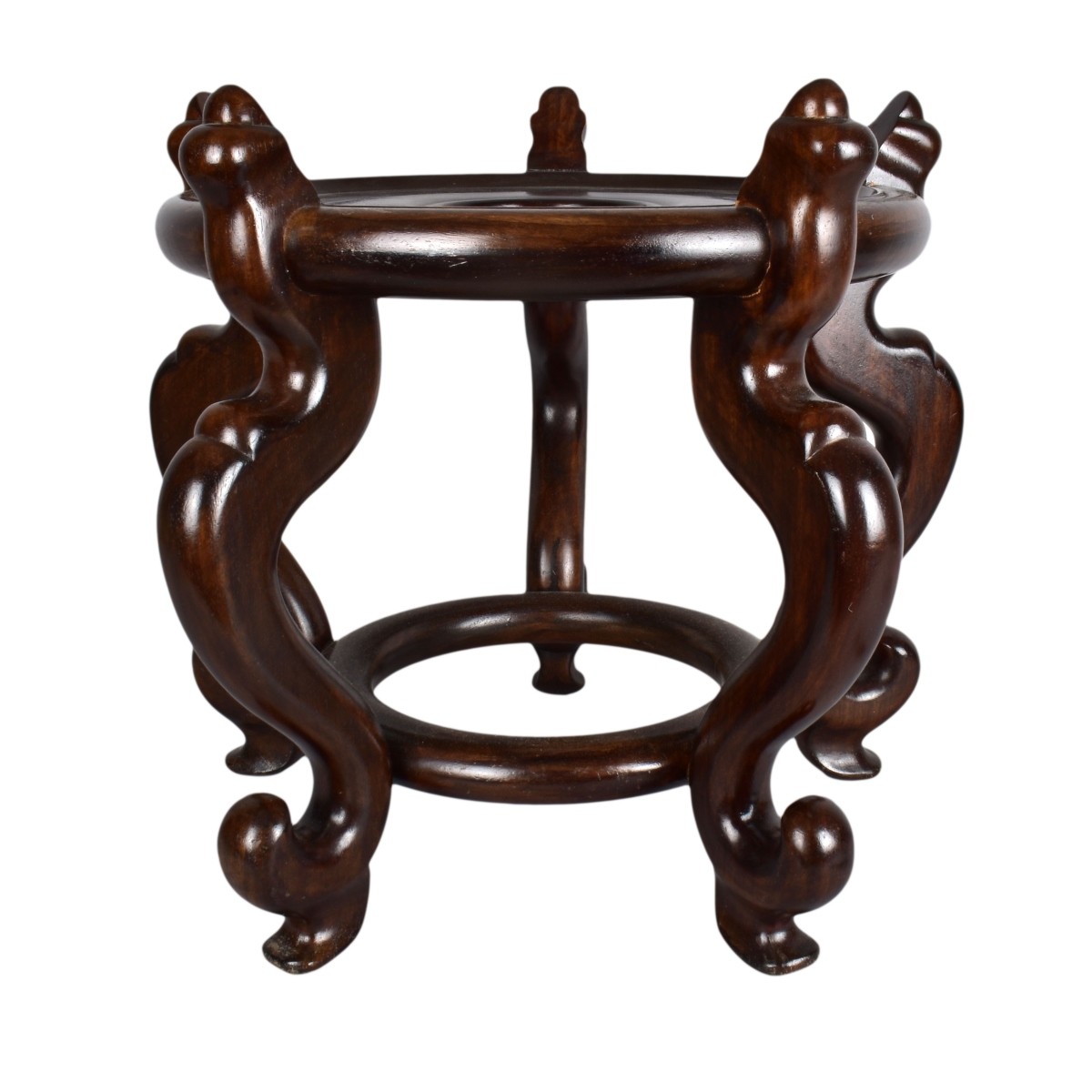 Pr Chinese Carved Rosewood Bases