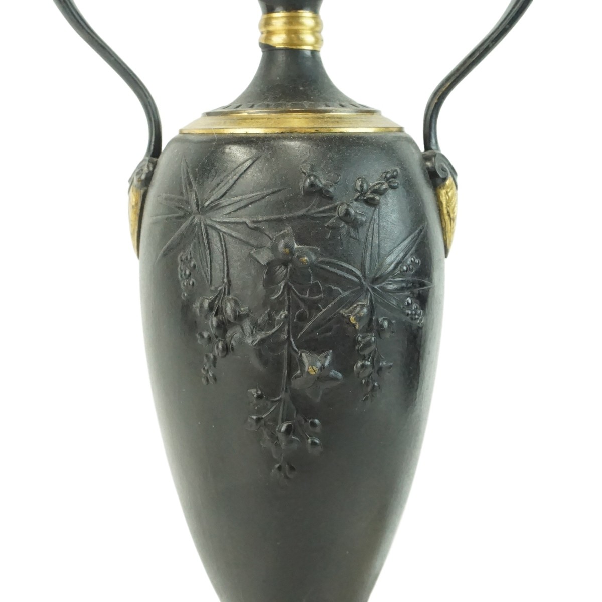 Pr Empire Style Bronze Urn Lamps