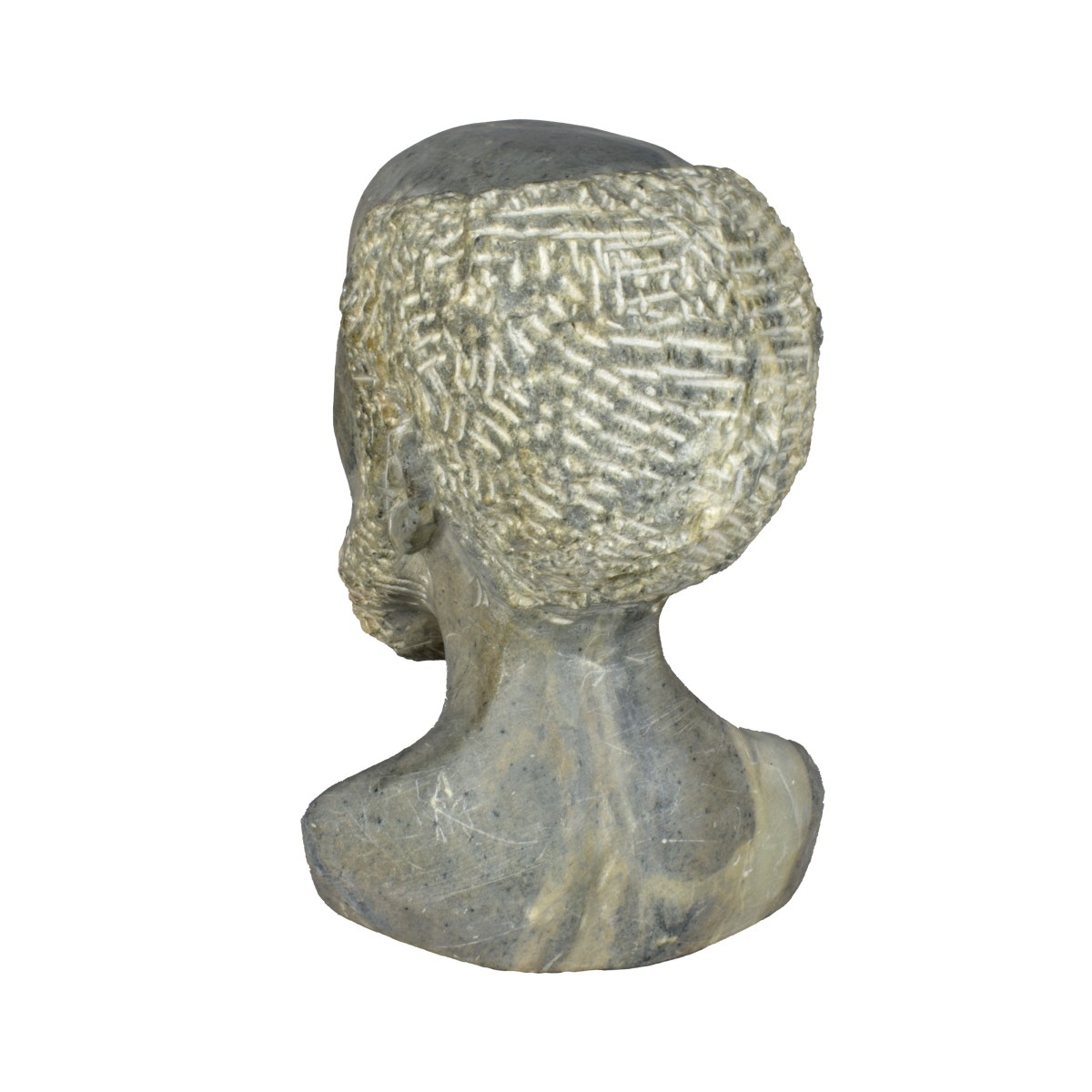Vintage Hand Carved Stoneware Bust