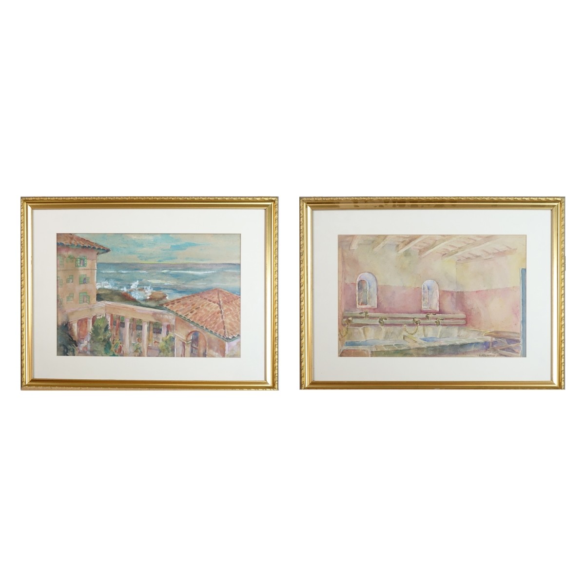 Two Leo Helmholz Junker (1880 - 1972) Watercolors