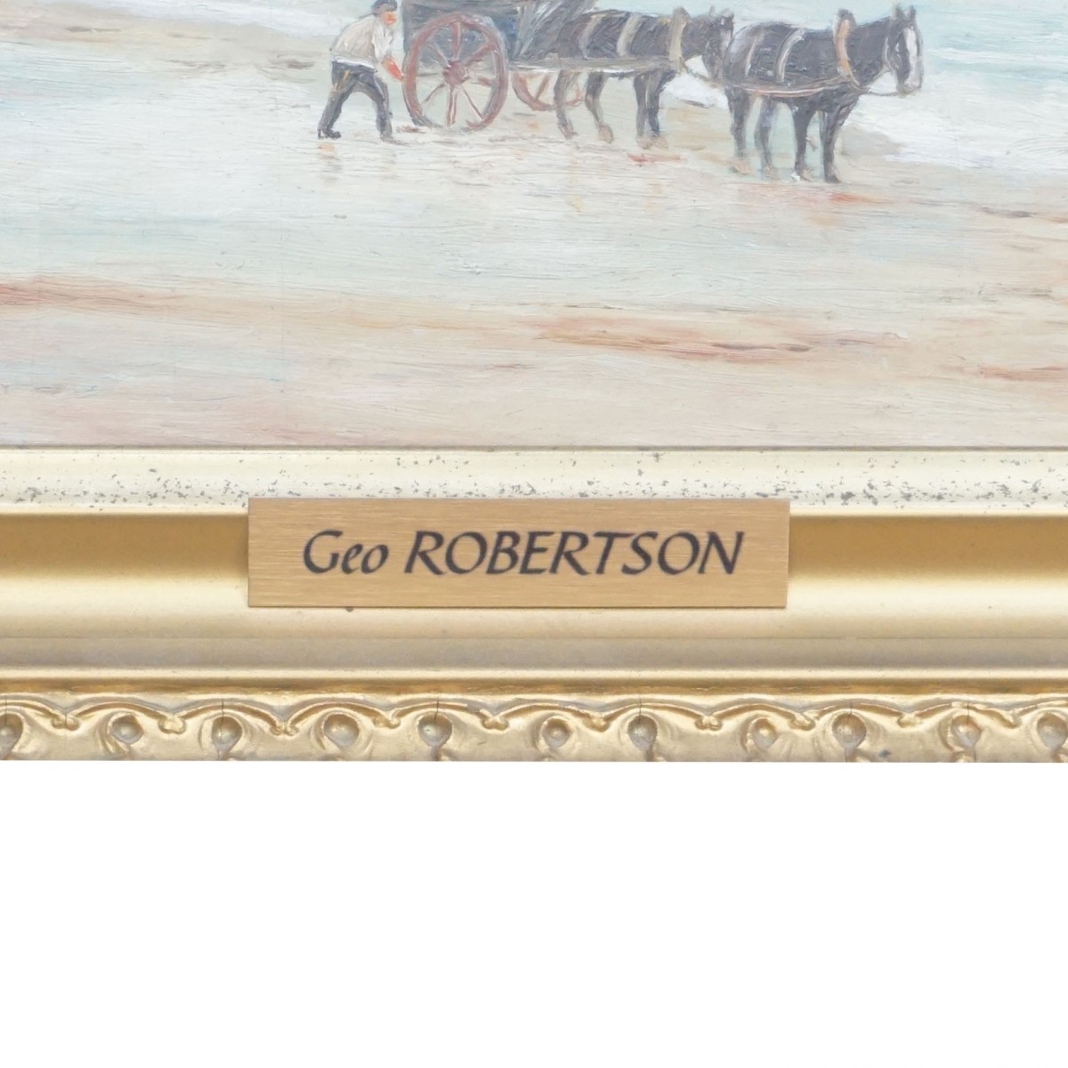 George Robertson (20C.) Oil on Board "Beach"