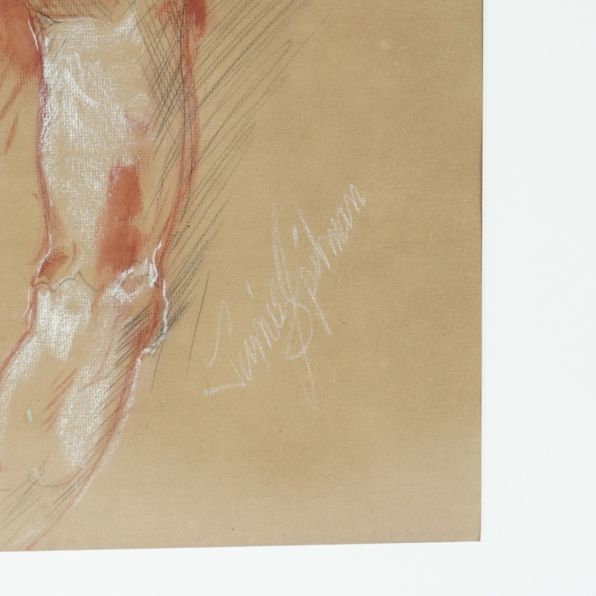 J Spillman (20C) Gouache on Paper Nude