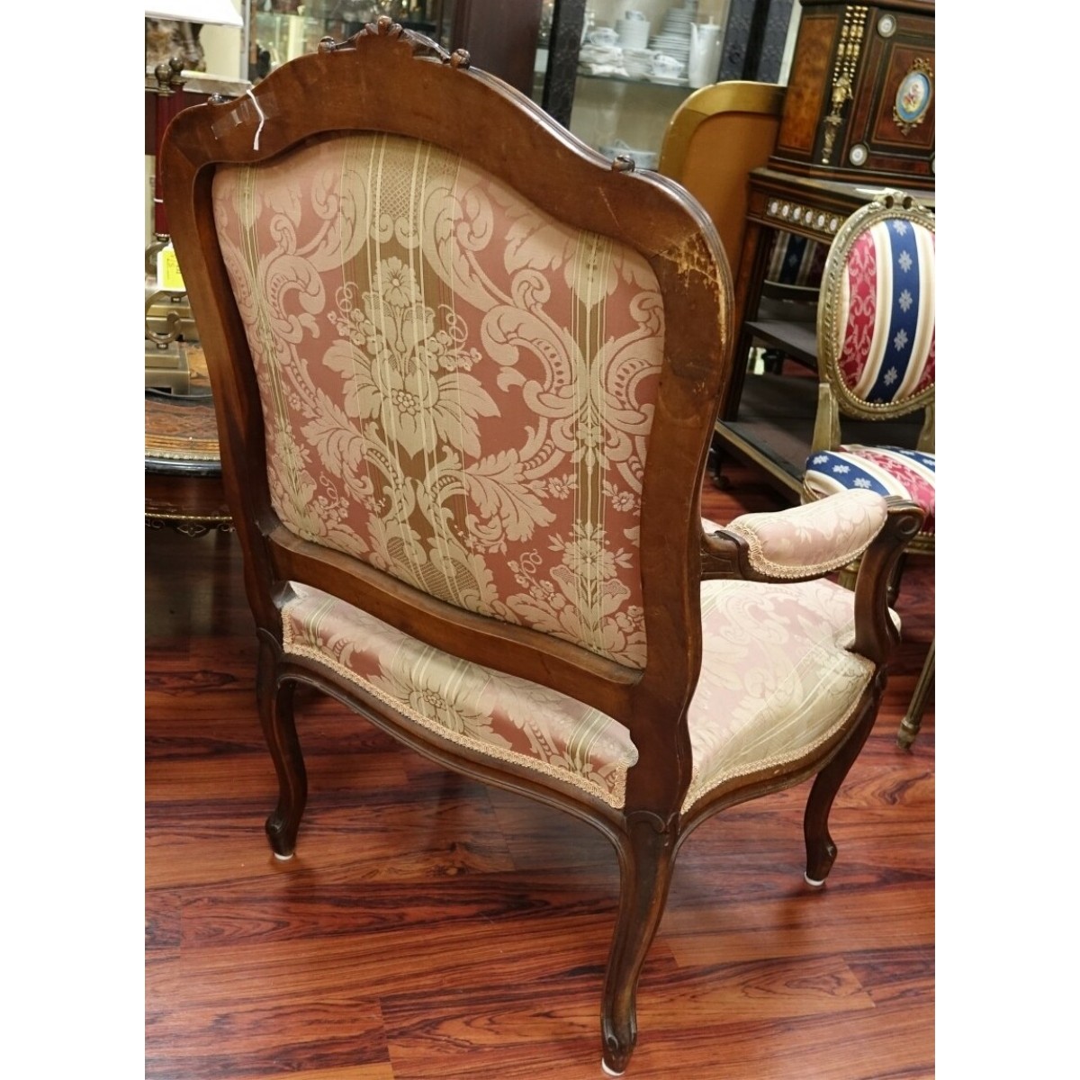 Louis XV Style Carved Fauteuil Armchair