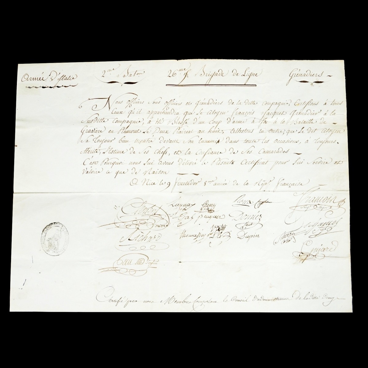 Napoleonic Regiment de Ligne Document