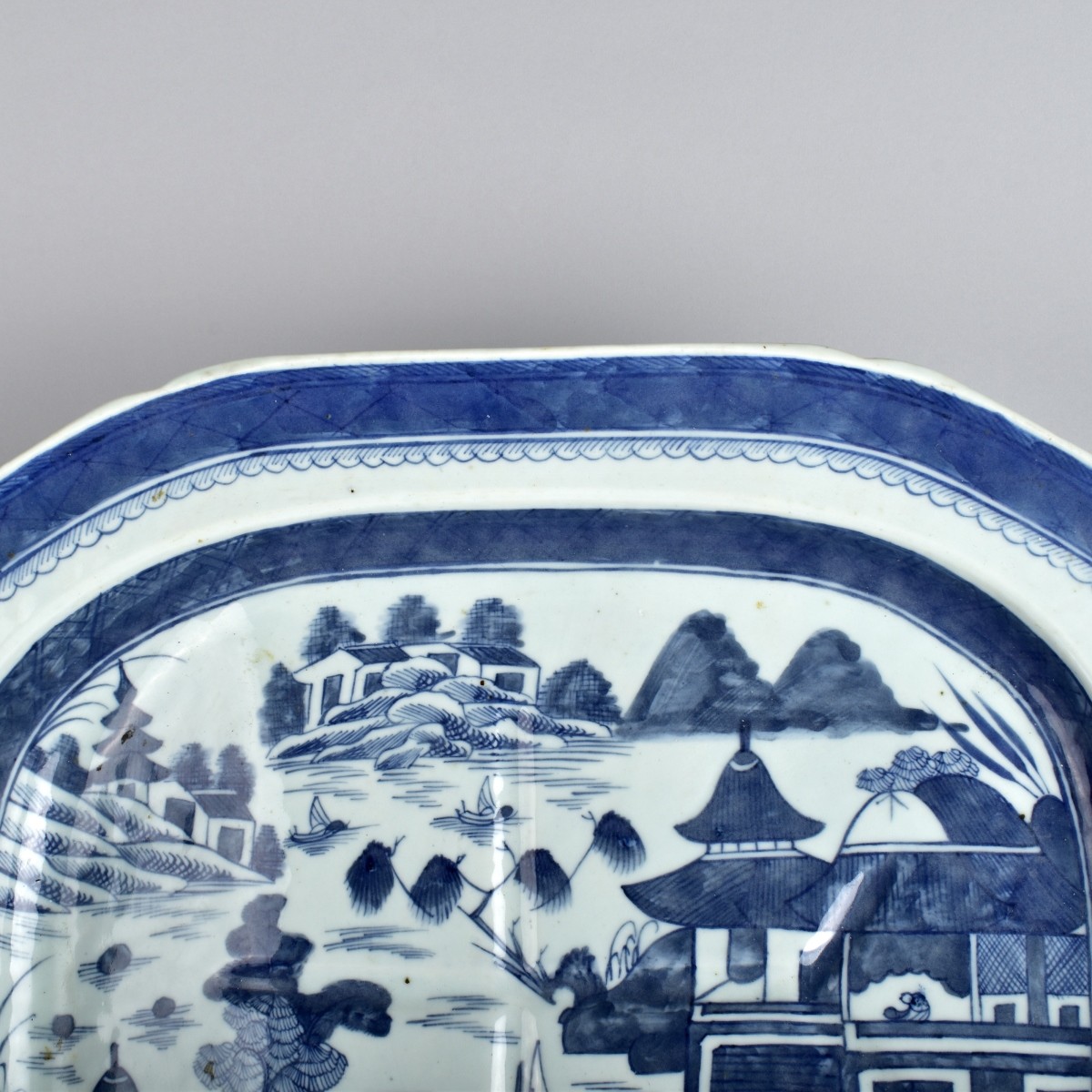 Large Chinese Canton Footed Dish