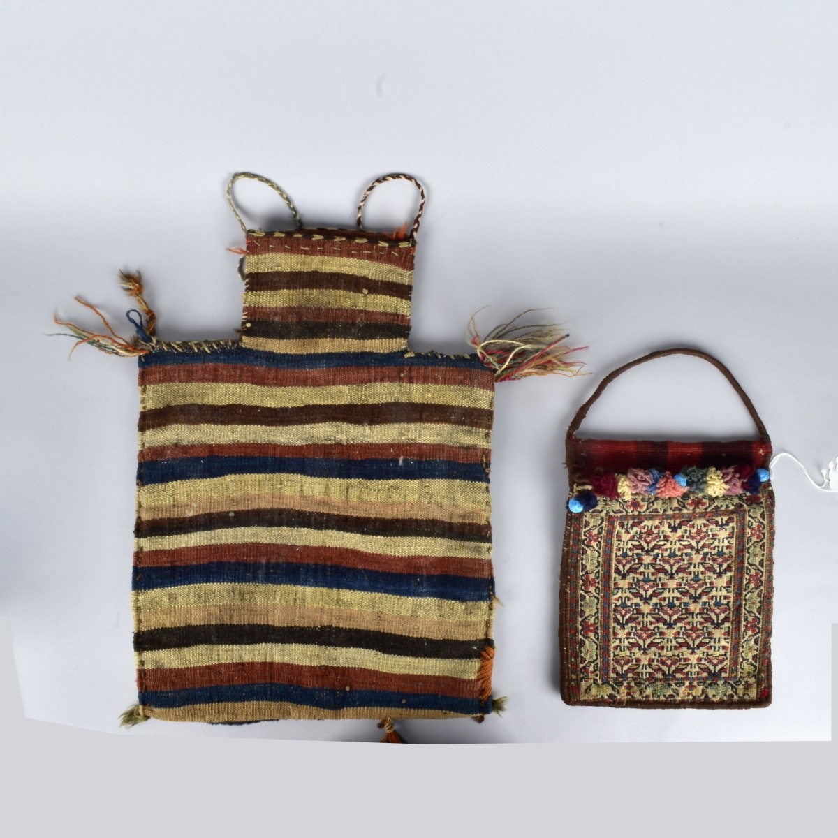 Two Semi Antique Persian Wool Salt Bags