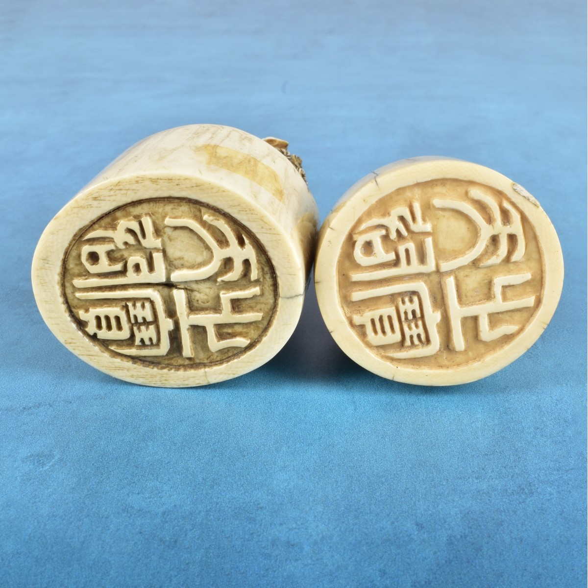 Two Antique Chinese Carved Seal Stamps