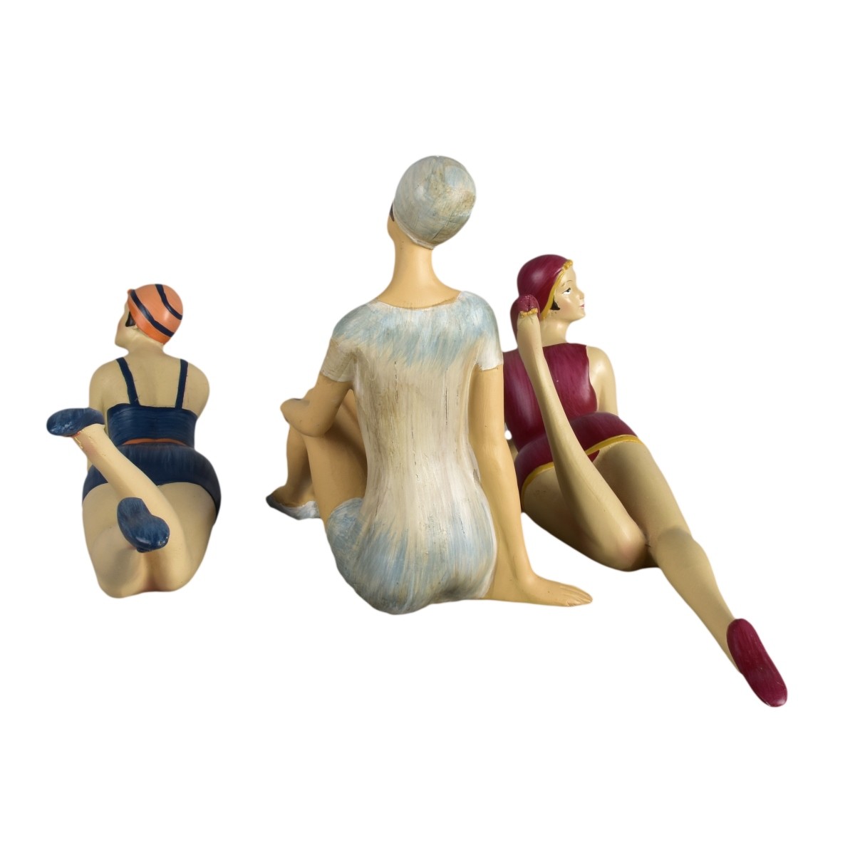Three Coastal Bathing Beauties Figurines