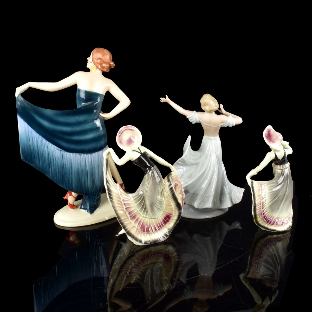 Four German Porcelain Dancing Figurines