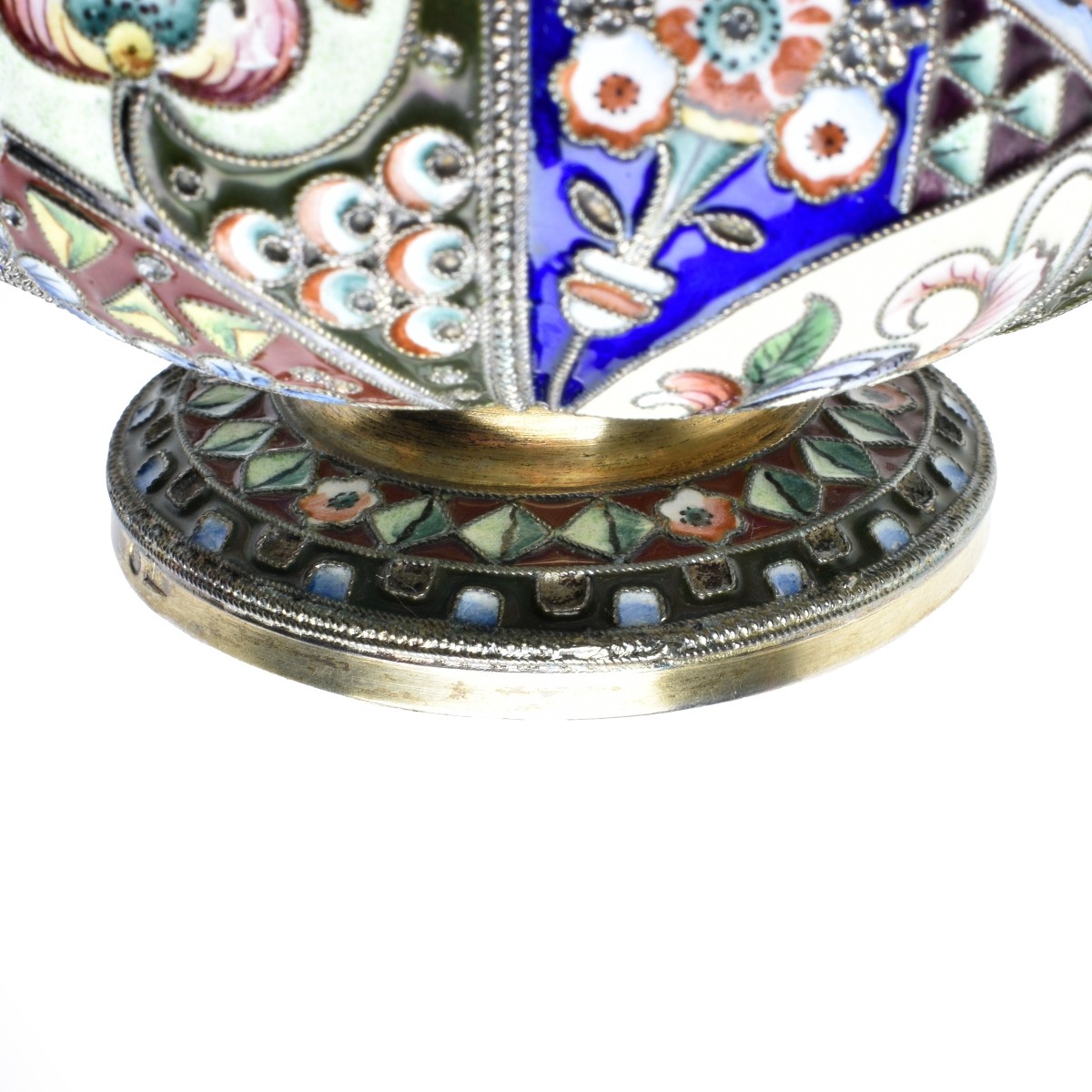 Russian Enamel Silver Gilt Bowl