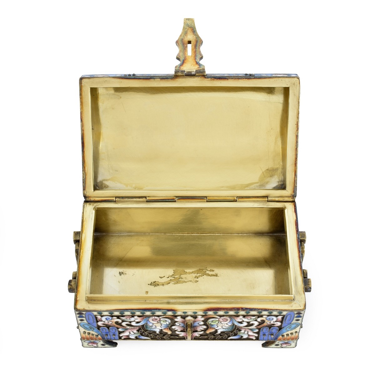 Russian Enamel Silver Gilt Box