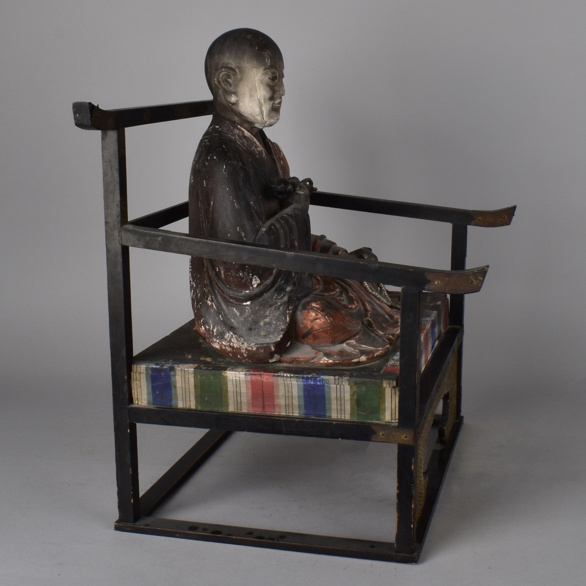 Antique Japanese Seated Figure of Kobo Daishi