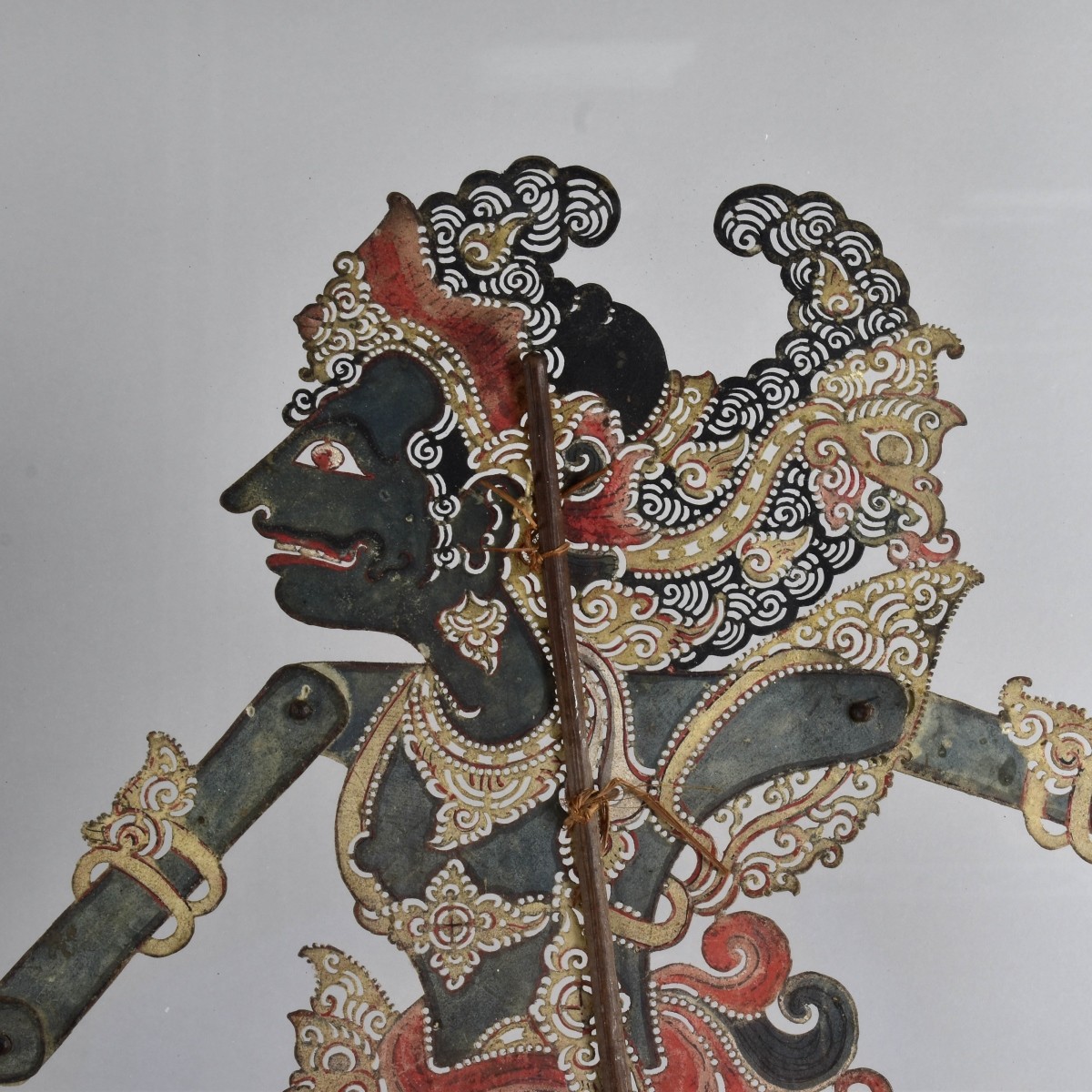 Pair of Antique Thai Puppets in Display Cases