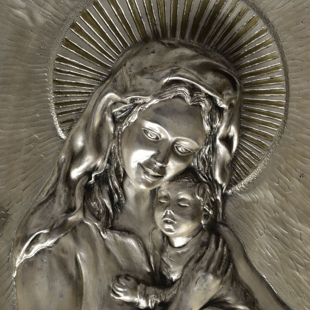 "Madonna" Italian Silver Clad Plaque